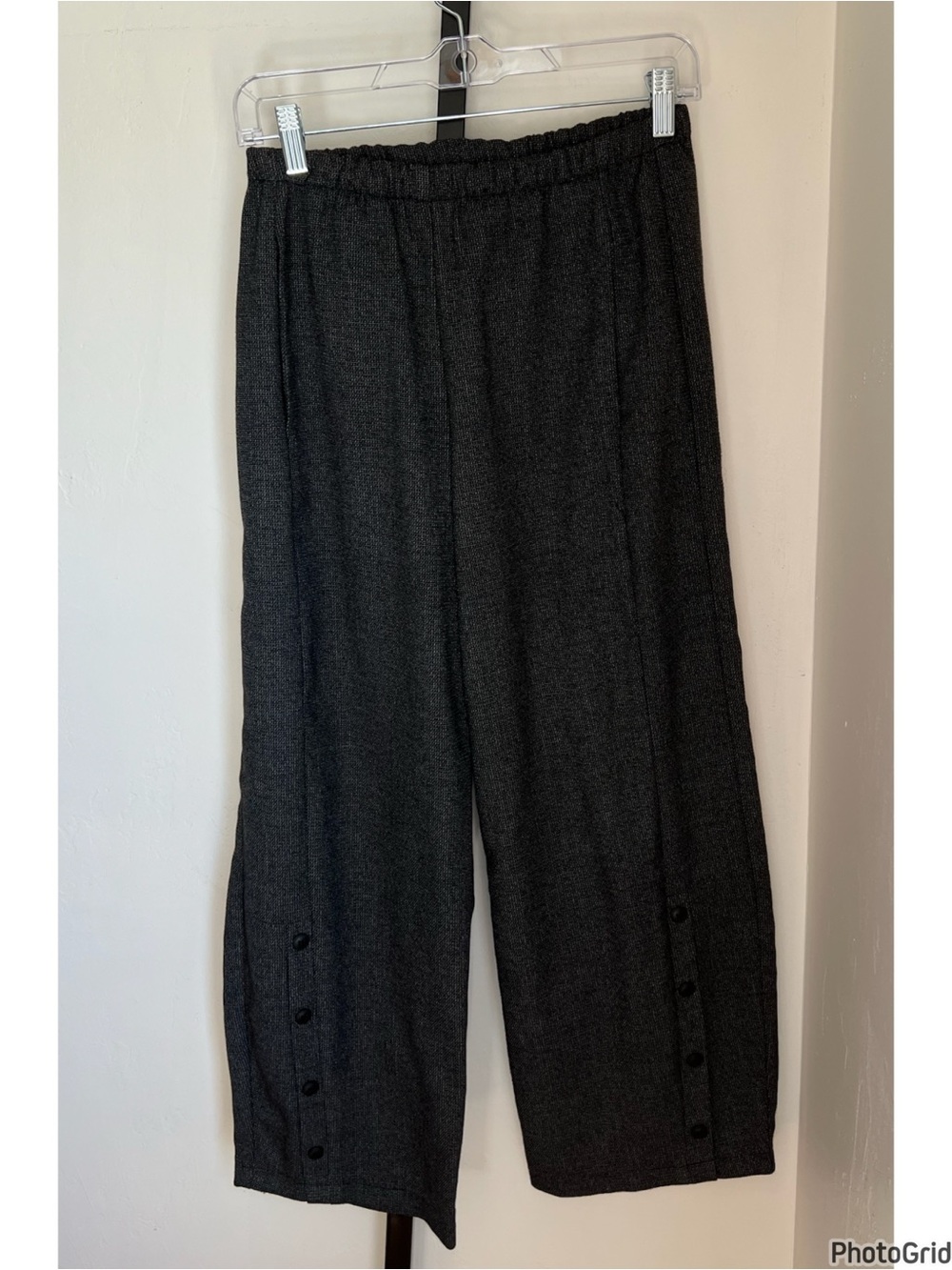 Lisa Bayne Black Button Wide Leg Pants